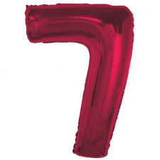 Javoli Piros 7-es Red szám fólia lufi 92 cm party kellék
