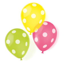 Javoli Pöttyös Dots léggömb, lufi 6 db-os 9 inch (22,8 cm) party kellék