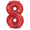 Javoli Red óriás szám fólia lufi 8-as, 86*53 cm