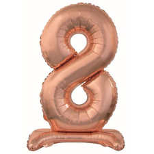 Javoli Rose Gold 8-as szám fólia lufi talppal 74 cm party kellék