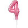 Javoli Rózsaszín 4-es Pink szám fólia lufi tortára 13 cm
