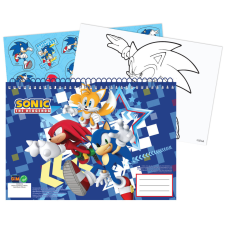 Javoli Sonic a sündisznó Rush A/4 spirál vázlatfüzet 40 lapos matricával füzet