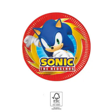 Javoli Sonic a sündisznó Sega papírtányér 8 db-os 20 cm FSC party kellék