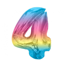 Javoli Színes 4-es Rainbow szám fólia lufi 92 cm party kellék