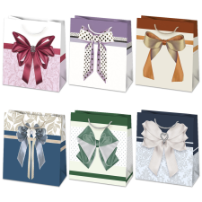 Javoli Színes Bow papír ajándéktasak, ajándékzacskó 15,5x15,5x8 cm party kellék