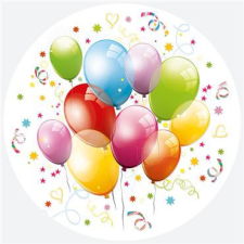 Javoli Színes lufis Balloons papírtányér 8 db-os 18 cm party kellék