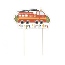 Javoli Tűzoltó Happy Birthday Fireman torta dekoráció 13 cm party kellék