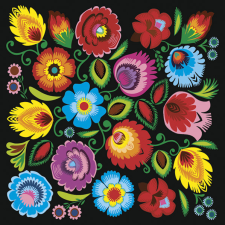 Javoli Virág Folk Colourful szalvéta 20 db-os 33x33 cm party kellék