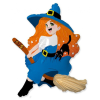 Javoli Witch on Broom, Boszorkány fólia lufi 104 cm