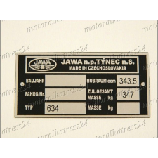 Jawa JAWA TÍPUSTÁBLA /634/ egyéb motorkerékpár alkatrész