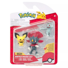 Jazwares Pokémon: 3 db-os figura csomag - Pichu, Machop, Weavile játékfigura