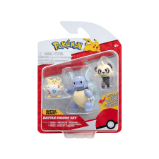 Jazwares Pokémon 3 db-os figura csomag, Togepi, Pancham, Wartortle (PKW3051) játékfigura