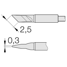 Jbc Tools C105112 forrasztóhegy, penge forma, egyenes 2.5 x 0.3 mm, hossza 6 mm (C105112) forrasztási tartozék