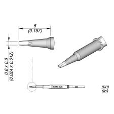Jbc Tools C115108 forrasztóhegy, véső forma, egyenes 0.6 x 0.3 mm, hossza 5 mm (C115108) forrasztási tartozék