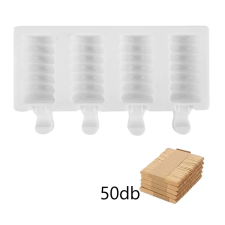 Jégkrém készítő szilikon forma, spirál 13x19cm - Jégkrém készítő+ Fa pálcika 50db sütés és főzés