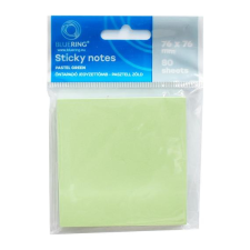  Jegyzettömb öntapadó, 75x75mm, 80lap, Bluering® , pasztellzöld post-it