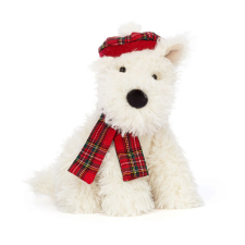 Jellycat plüss westie karácsinyi ruhában - Winter Warmer Munro Scottie Dog plüssfigura