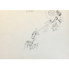  Jelzés nélküli humoros grafika: Villámtréfa. Tus, papír, 21×30 cm antikvárium - használt könyv