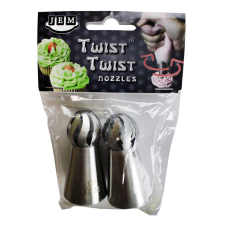 JEM cupcake díszítőcső szett, Twist 1, rozsdamentes acél, 2 db sütés és főzés