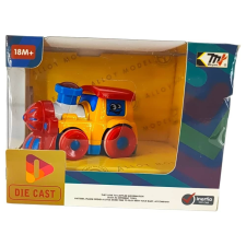 Jéték lendkerekes vonat 8x5 cm - sárga autópálya és játékautó