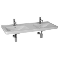 Jika CUBITO dupla mosdó 130 cm, 2 csaplyukkal, JIKA perla fehér H8144201001041 fürdőszoba kiegészítő