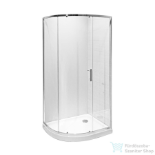 Jika Cubito Pure 98x78x195 cm-es tolóajtós íves zuhanykabin átlátszó üveggel, Ezüst H2512110026681 kád, zuhanykabin