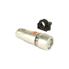 Jing Yi JY-808 5 LED elemes első lámpa, elemek nélkül, ezüst kerékpár lámpa