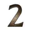 Jkh HÁZSZÁM "2", ALUMÍNIUM 10 CM BARNA