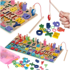 JM Fából Készült Abakusz, Hal, Horgászat, Ábécé, Számok kreatív és készségfejlesztő