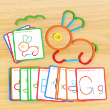 JM Montessori fa kreatív botok és gyűrűk intelligencia kirakós puzzle játék készségfejlesztő