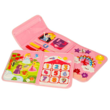 JM Montessori szenzoros manipulációs tábla bőrönd hátizsák rózsaszín kreatív és készségfejlesztő