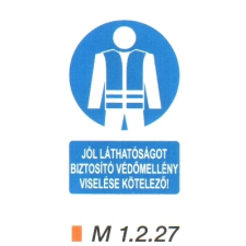 Jól láthatóságot biztosító Fényvisszaverő mellény információs címke