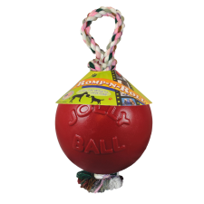 Jolly Pets Romp-n-Roll  labda kötéllel 15cm piros kutyajáték játék kutyáknak
