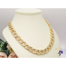  Jooni Antiallergén hangsúlyos nagy szemes nyaklánc apró kővel díszitve -18K nyaklánc