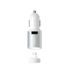 Joway H28 fehér 2.4A szivartöltőfej + bluetooth headset mobiltelefon kellék