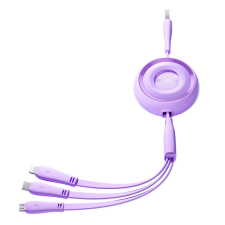 JOYROOM 3in1 Joyroom Colorful USB to USB-C/Lightning/Micro USB cable 3.5A, 1m (purple) kábel és adapter