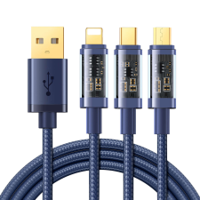 JOYROOM 3in1 USB kábel - USB Type C / Lightning / micro USB 3.5 A 1.2m kék (S-1T3015A5) kábel és adapter