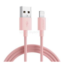 JOYROOM adatkábel (USB - lightning, 2.4A, 200cm, cipőfűző) RÓZSASZÍN (JOYROOM_S-2030M13) kábel és adapter