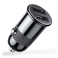 JOYROOM autós töltő 2 x USB aljzat (5V / 3100mA, túlmelegedés védelem, PD gyorstöltés támogatás) FEKETE | C-A06_B mobiltelefon kellék