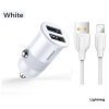 JOYROOM C-A06 3.1A 2xUSB Autós Töltőfej + Micro USB 1M Adatkábel - Fehér