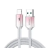JOYROOM CRYSTAL-CLEAR adatkábel (USB - lightning, 3A, gyorstöltő, 120cm, cipőfűző) FEHÉR (JOYROOM_S-A42_U_L_W)