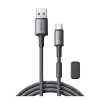 JOYROOM unlimited adatkábel (usb - type-c, 3a, gyorstöltő, 120cm + mágneses kábelrendező) szürke