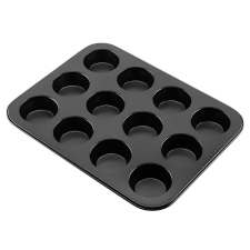 JOZY® muffintálca 12 rekesszel, tapadásmentes felület, gyors tisztítás, prémium minőségű, fekete edény