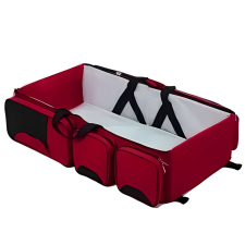  JOZY® multifunkcionális utazótáska, zsebek a tartozékoknak, piros modell pelenkázó matrac