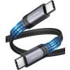 JSAUX USB-C (Type C) 60W Gyorstöltő Adat-Kábel (Type-C-Type-C) [Szürke, 1m]