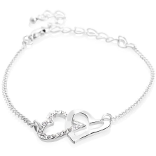 JSB Bijoux dupla szíves karkötő, Swarovski® kristállyal (8592661090473) karkötő