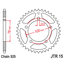JT JTR15.44 hátsó lánckerék JT Erőátviteli alkatrészek Láncok, lánckerekek, láncszettek Hátsó lánckerekek egyéb motorkerékpár alkatrész