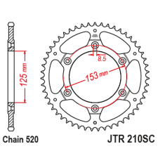 JT JTR210.48SC hátsó lánckerék JT Erőátviteli alkatrész Lánc, lánckerék, láncszett Hátsó lánckerék egyéb motorkerékpár alkatrész