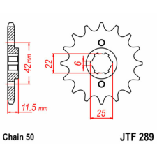JT SPROCKETS Acél Standard Első Láncszem 289 - 530 egyéb motorkerékpár alkatrész