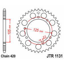 JT SPROCKETS acél standard hátsó lánckerék 1131 - 420 egyéb motorkerékpár alkatrész